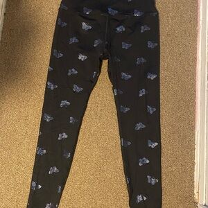 Beyond Yoga Butterfly Shine High-Waisted Midi Leggings Size Medium black